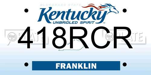 418RCR Kentucky License Plate