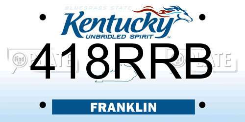 418RRB Kentucky License Plate