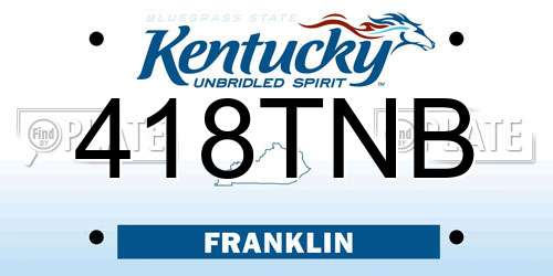 418TNB Kentucky License Plate