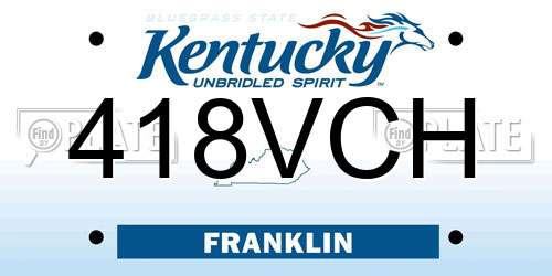 418VCH Kentucky License Plate