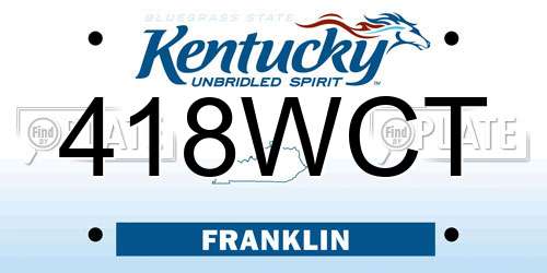 418WCT Kentucky License Plate