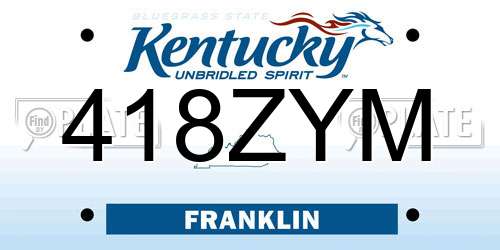 418ZYM Kentucky License Plate