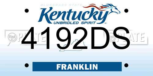 4192DS Kentucky License Plate