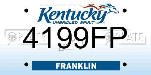 4199FP Kentucky License Plate