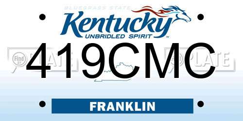 419CMC Kentucky License Plate