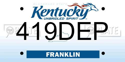 419DEP Kentucky License Plate