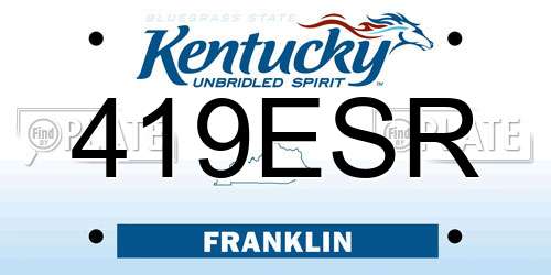 419ESR Kentucky License Plate