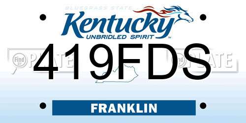 419FDS Kentucky License Plate