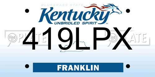419LPX Kentucky License Plate