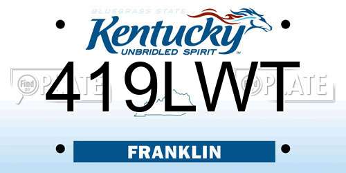 419LWT Kentucky License Plate