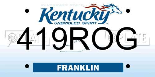 419ROG Kentucky License Plate