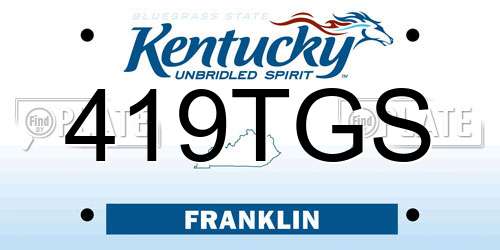 419TGS Kentucky License Plate