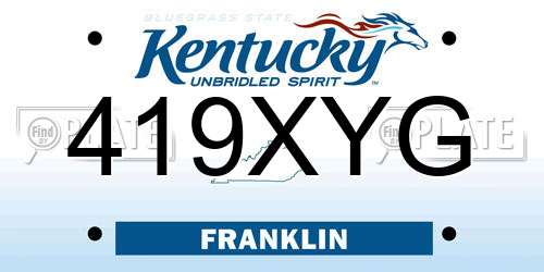 419XYG Kentucky License Plate