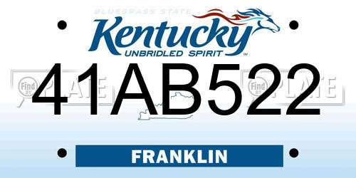 41AB522 Kentucky License Plate