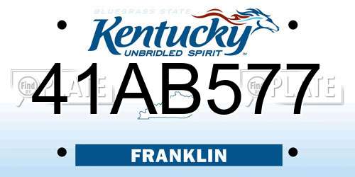 41AB577 Kentucky License Plate