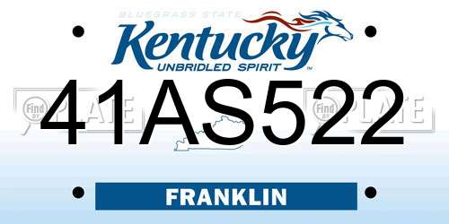 41AS522 Kentucky License Plate