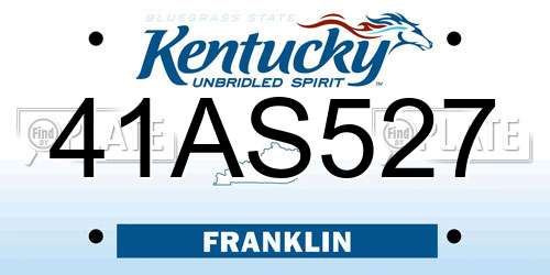 41AS527 Kentucky License Plate