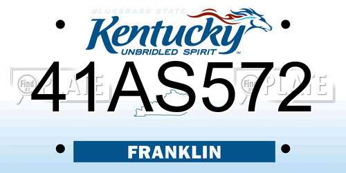 41AS572 Kentucky License Plate