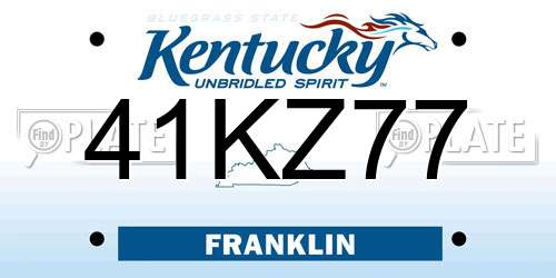 41KZ77 Kentucky License Plate