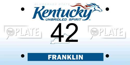 42 Kentucky License Plate
