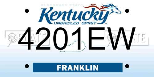 4201EW Kentucky License Plate