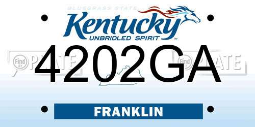 4202GA Kentucky License Plate