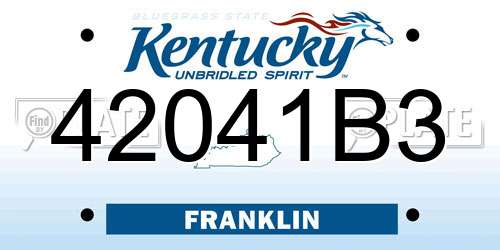 42041B3 Kentucky License Plate
