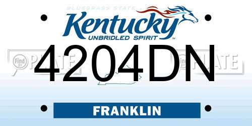 4204DN Kentucky License Plate
