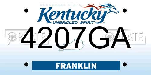 4207GA Kentucky License Plate