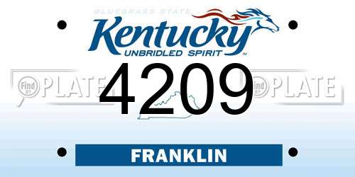 4209 Kentucky License Plate