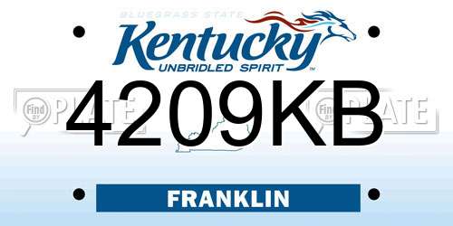 4209KB Kentucky License Plate