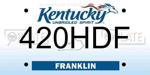 420HDF Kentucky License Plate
