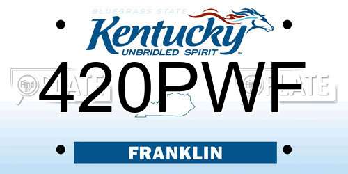 420PWF Kentucky License Plate
