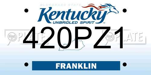 420PZ1 Kentucky License Plate