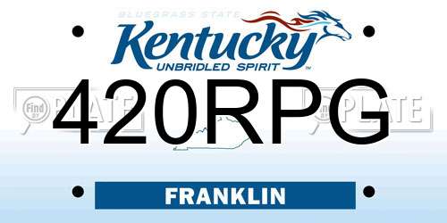 420RPG Kentucky License Plate