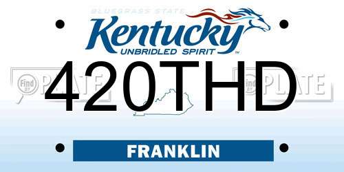 420THD Kentucky License Plate