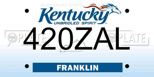 420ZAL Kentucky License Plate