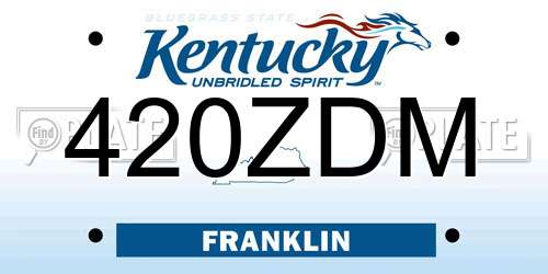 420ZDM Kentucky License Plate