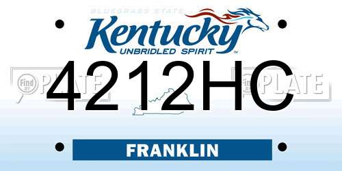 4212HC Kentucky License Plate