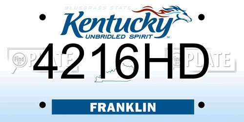 4216HD Kentucky License Plate