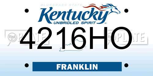 4216HO Kentucky License Plate