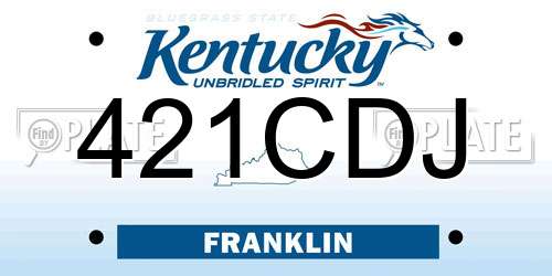 421CDJ Kentucky License Plate