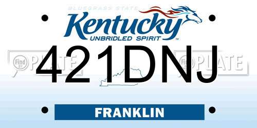 421DNJ Kentucky License Plate