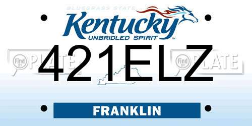 421ELZ Kentucky License Plate
