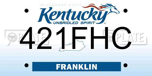421FHC Kentucky License Plate