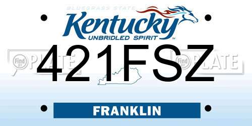 421FSZ Kentucky License Plate