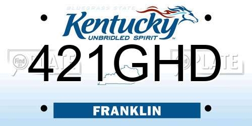 421GHD Kentucky License Plate