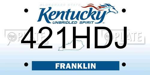 421HDJ Kentucky License Plate
