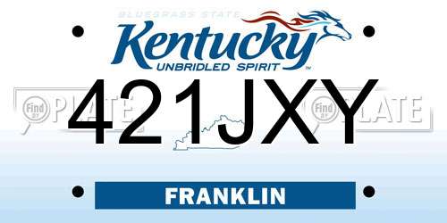 421JXY Kentucky License Plate