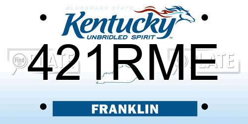 421RME Kentucky License Plate